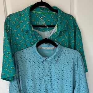 Walter Hagen Teal Golf Polo with Patterns Large and XL NWOT